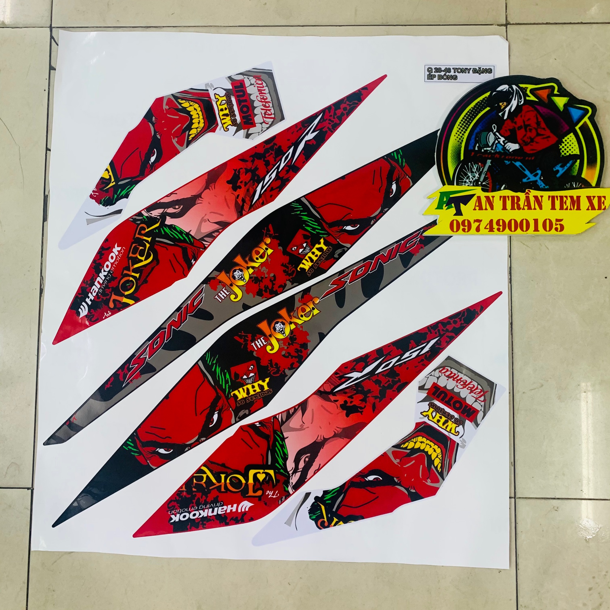 Tem rời sonic mẫu joker bản 3 lớp bóng cao cấp