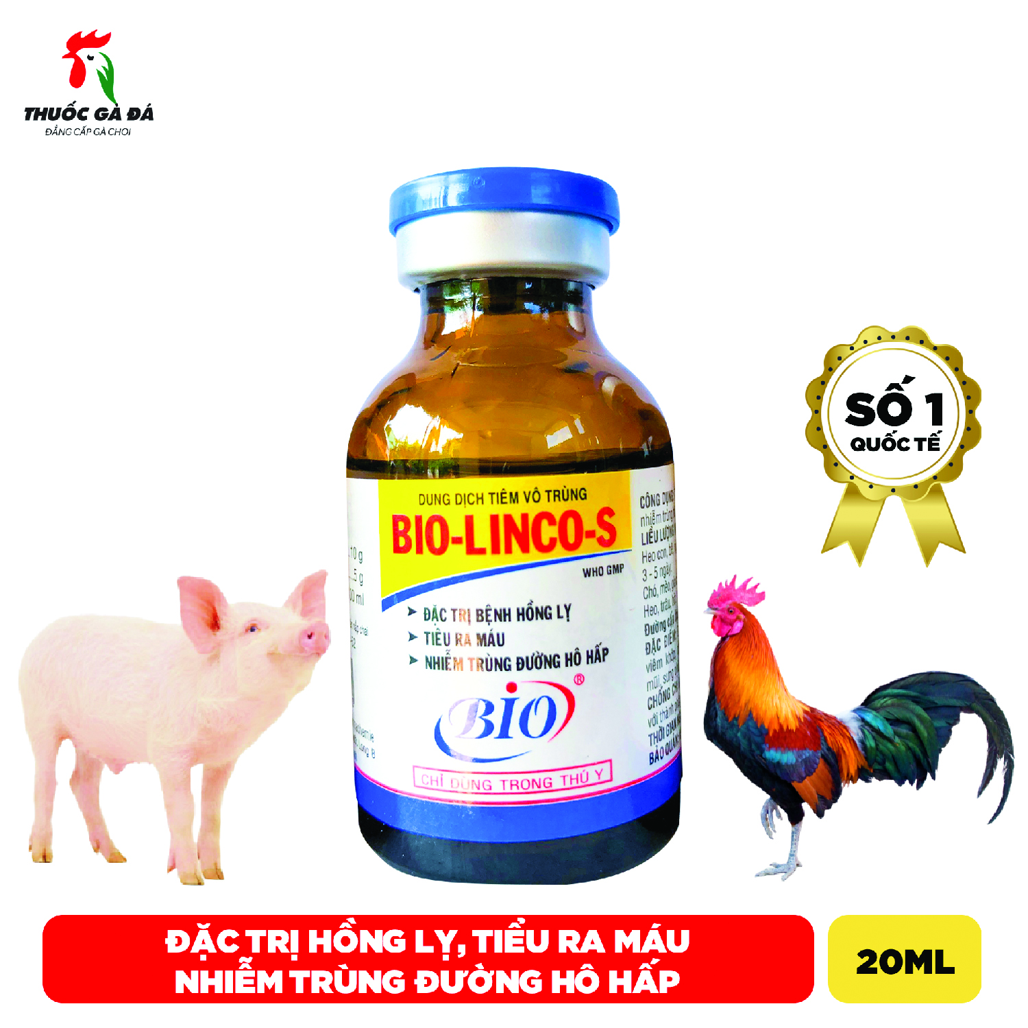 BIO LINCOS  gà  khò khè, tiểu ra máu 20ml