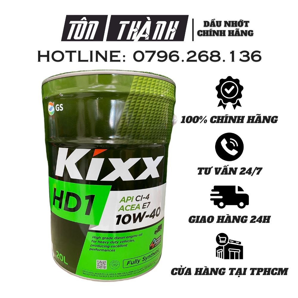[ Hàng Chính Hãng ] Dầu Động Cơ Diesel/Xăng Kixx DX7 10W-40 API CI-4/SL (20 L) - Tổng Hợp Toàn Phần