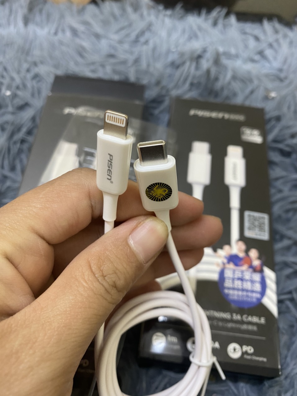 Cáp sạc Pisen Type C-lightning dùng cho iphone,ipad, Sạc nhanh PD không báo lỗi phụ kiện
