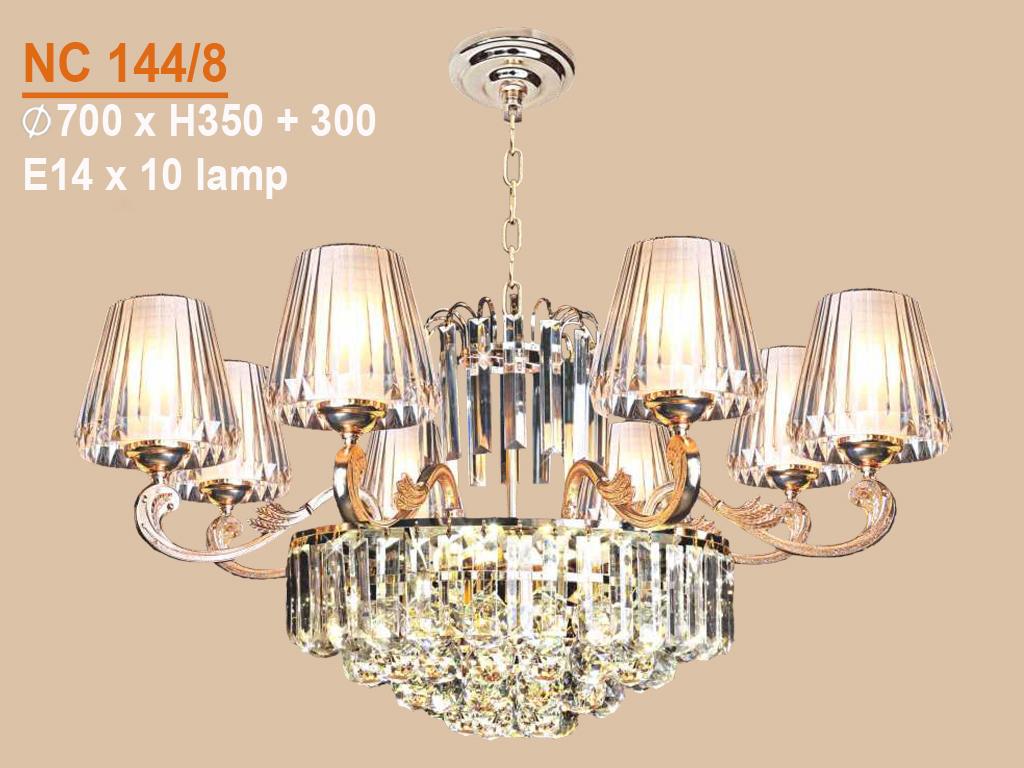 [Trả góp 0%] Đèn chùm nến pha lê cao cấp VKT-NC-144/8
