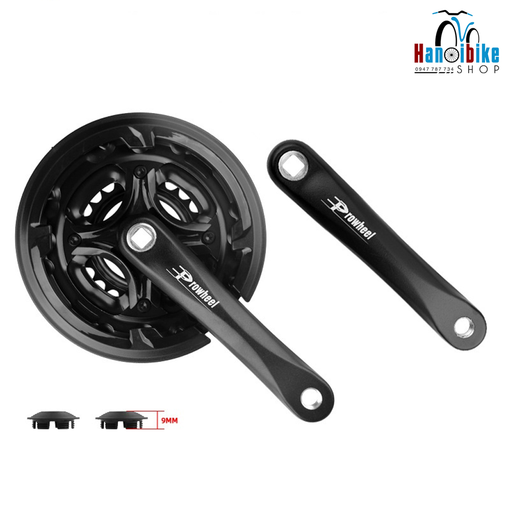Đùi đĩa xe đạp prowheel 24-34-42t 3 tầng 8/9 speed