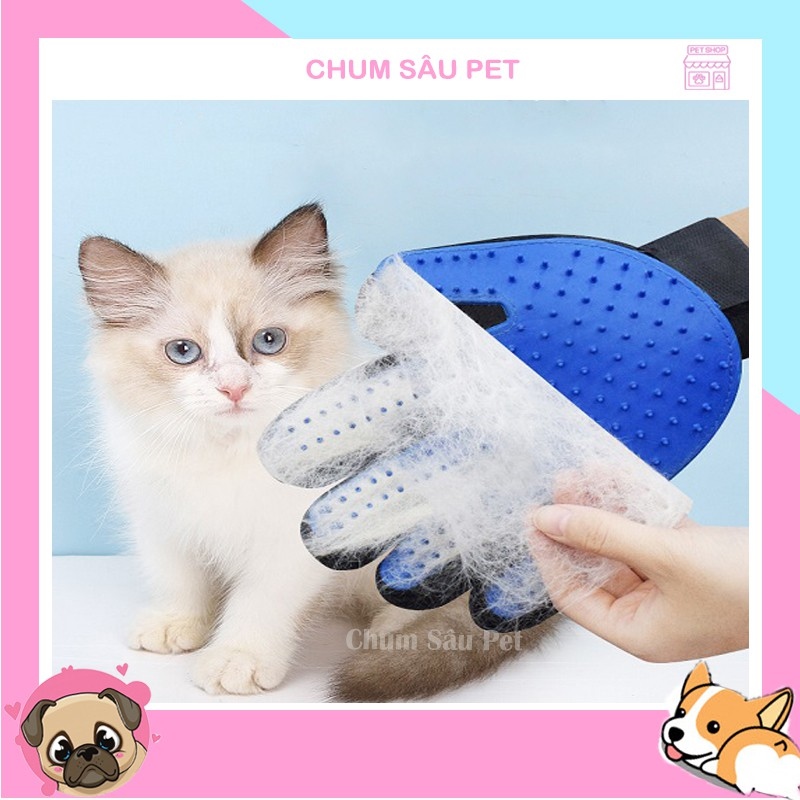 Găng tay chải lông cho chó mèo
