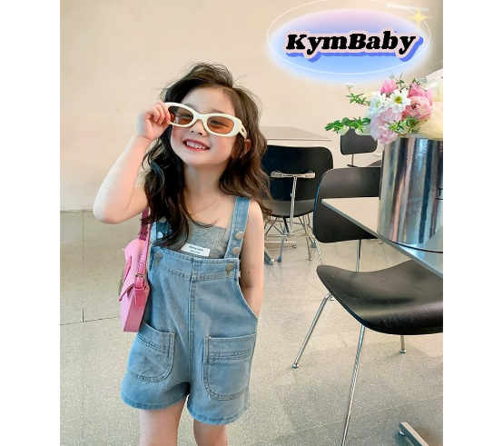 Yếm short jean 2 túi đắp cho bé Y598