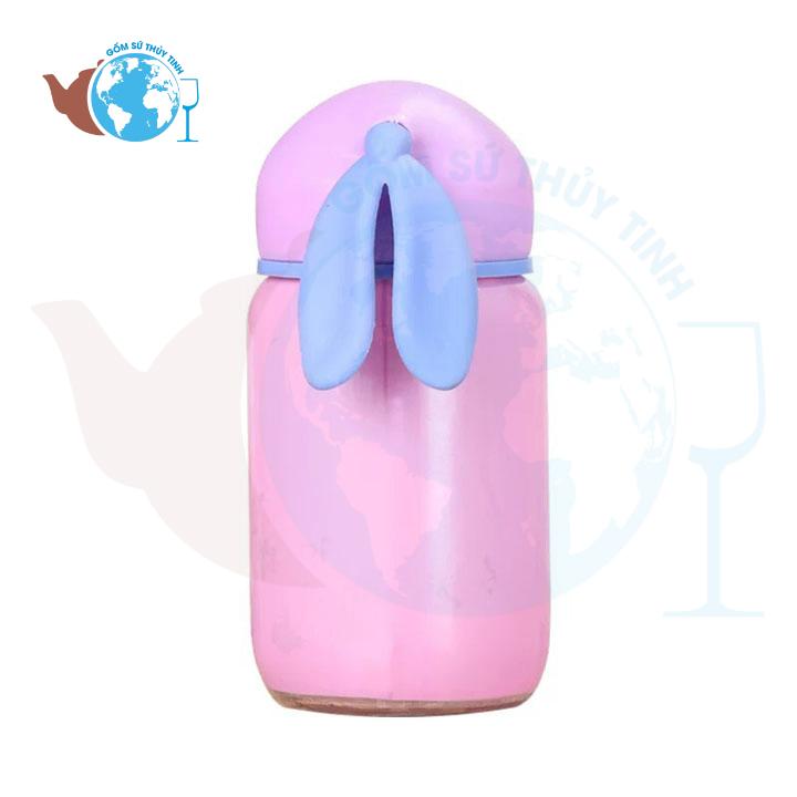 (XẢ KHO) Bình đựng nước thủy tinh hình con thỏ dễ thương (DEAL SỐC)