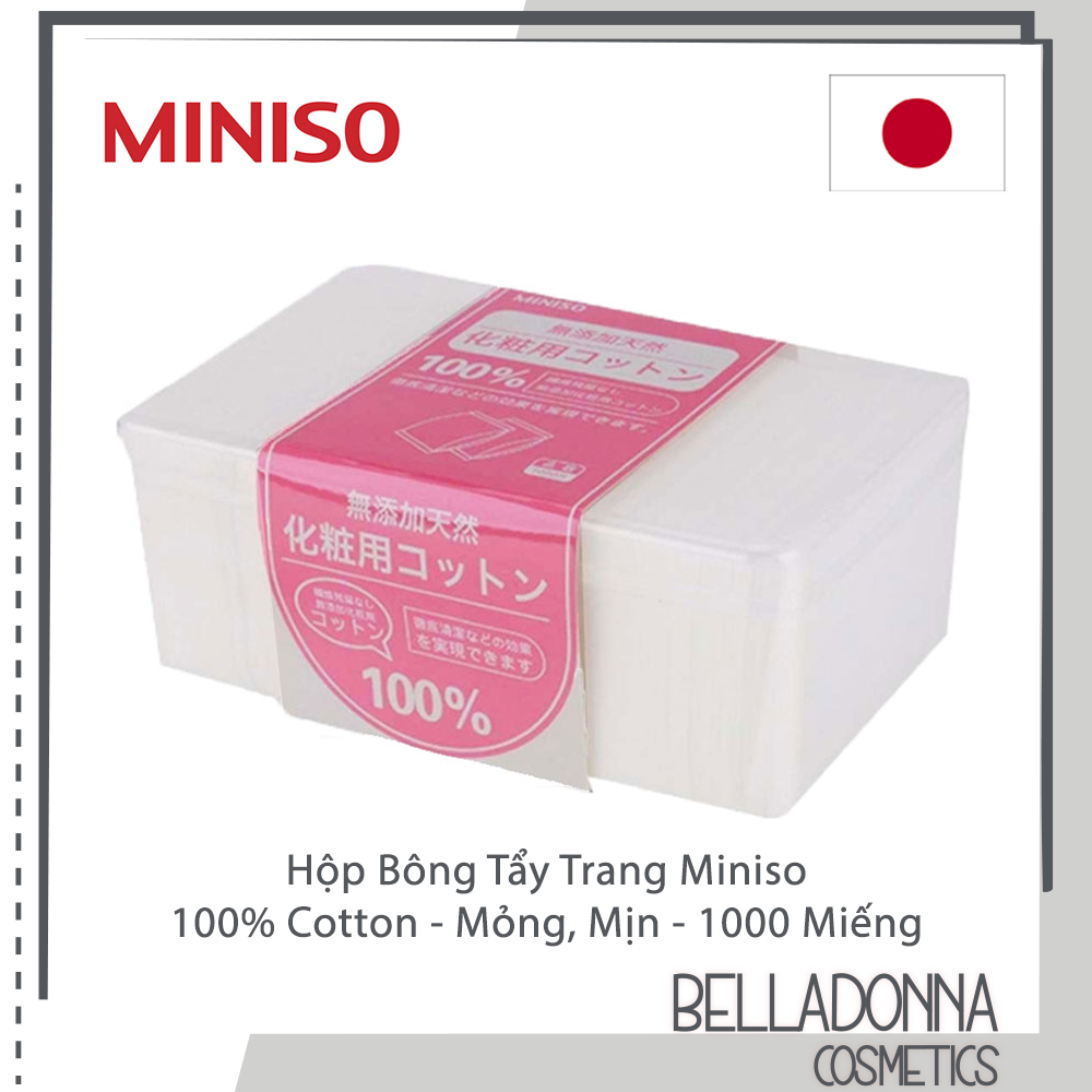 [HCM] Hộp Bông Tẩy Trang Miniso 100% Cotton - Mỏng, Mịn - 1000 Miếng