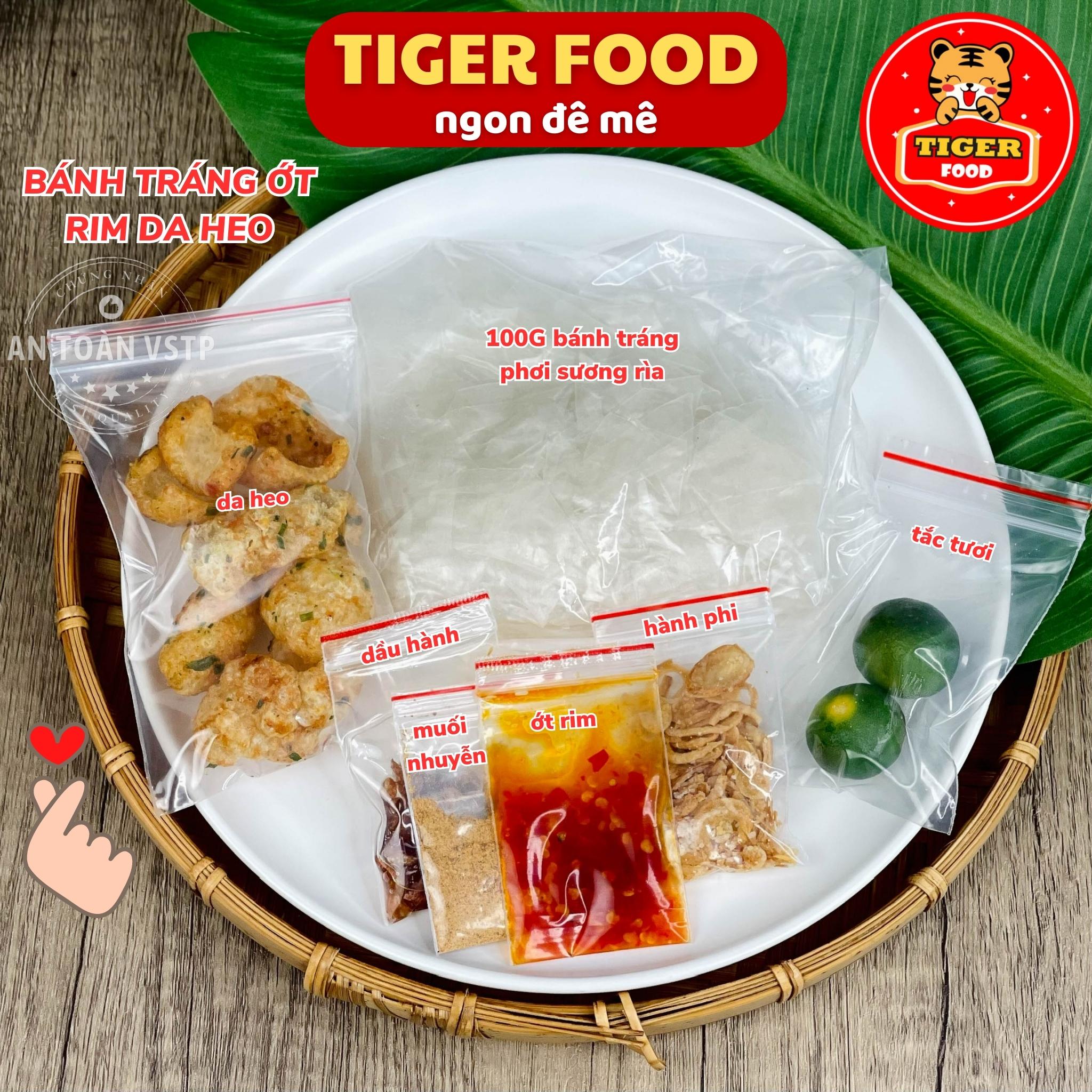 Bánh tráng ớt rim TIGER FOOD Bánh tráng phơi sương rìa trộn ớt rim full topping Siêu Phẩm ai cũng phải thử