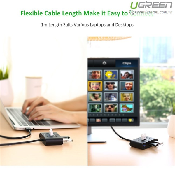 Hub USB 3.0 ra 4 cổng dài 50cm  Ugreen 20290 cao cấp