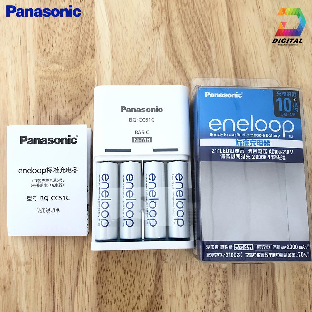 BỘ 4 PIN & SẠC ENELOOP PANASONIC BQ-CC51C CHÍNH HÃNG
