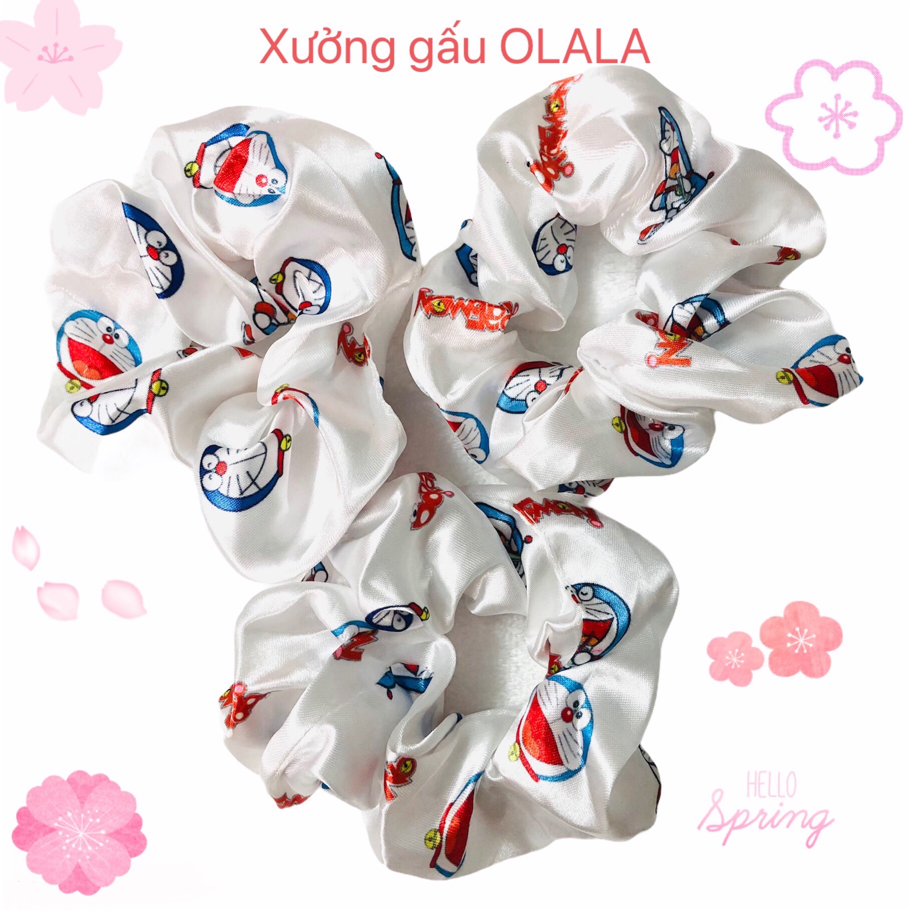Cột tóc vải Scrunchies Họa Tiết Hình Dễ Thương