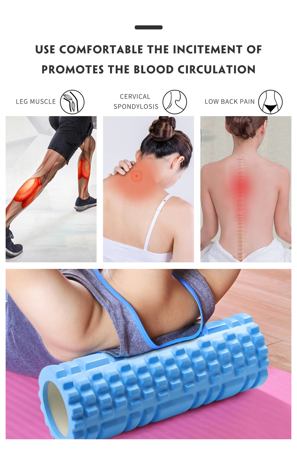 [HCM]Con Lăn Foam Roller Massage Giãn Cơ 45cm