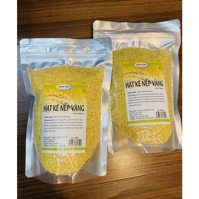 1kg Hạt kê nếp vàng Nghệ An (đã tách vỏ）