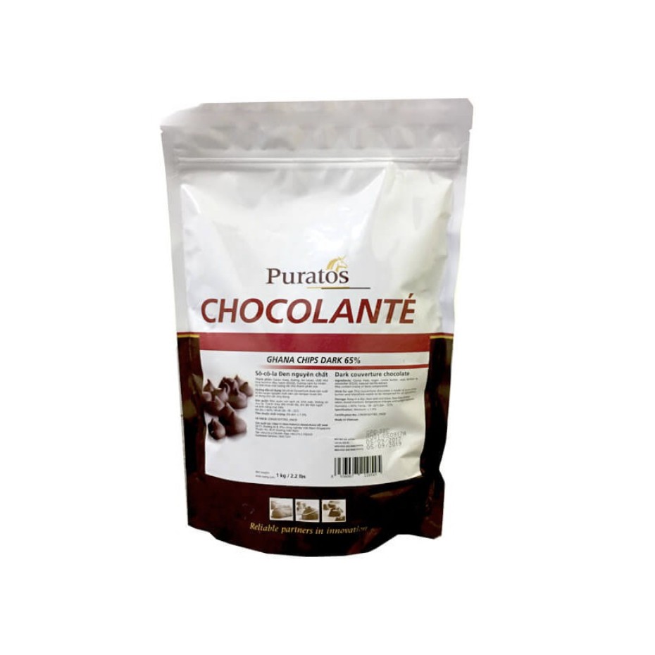 Socola hạt nút đen 75% puratos 1kg