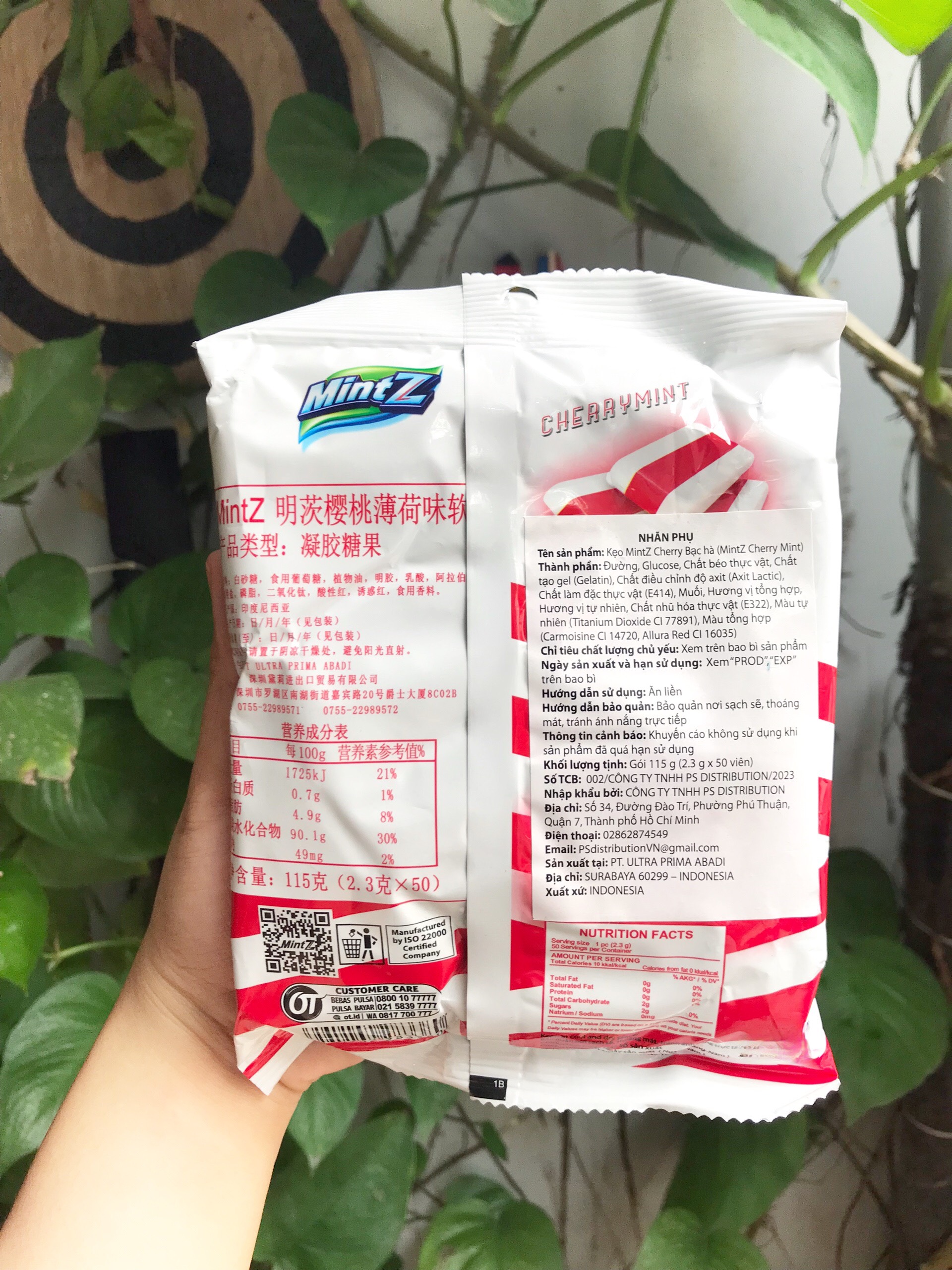 Kẹo Mềm MintZ Cherrymint Vị Cherry Bạc Hà (Gói 115g - Đỏ)
