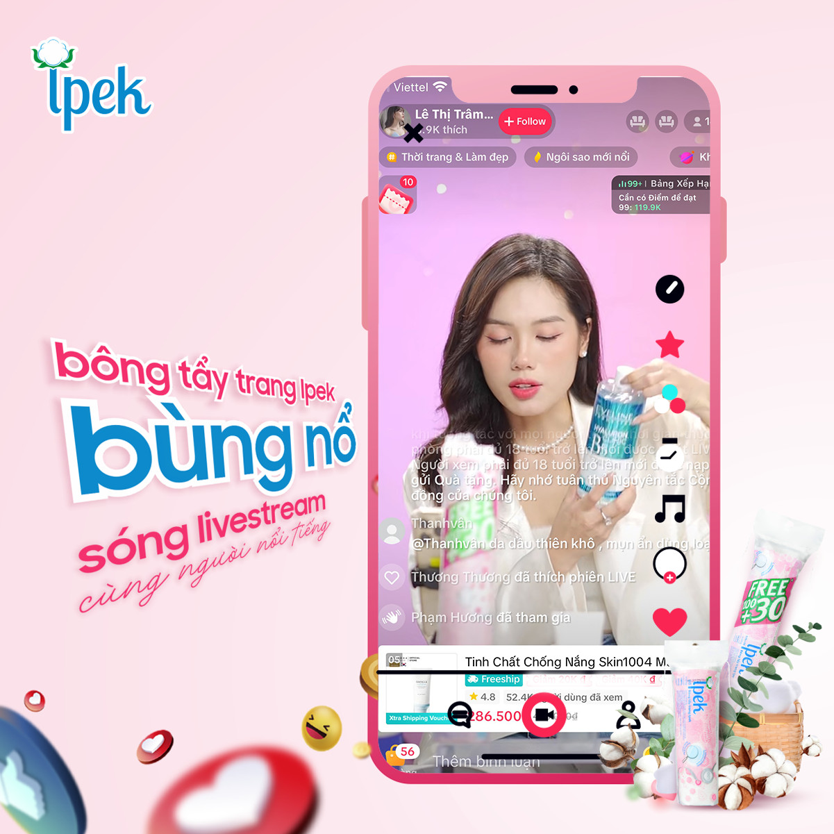 Bông tẩy trang ipek thổ nhĩ kỳ 150 miếng ( 120+30 miếng)