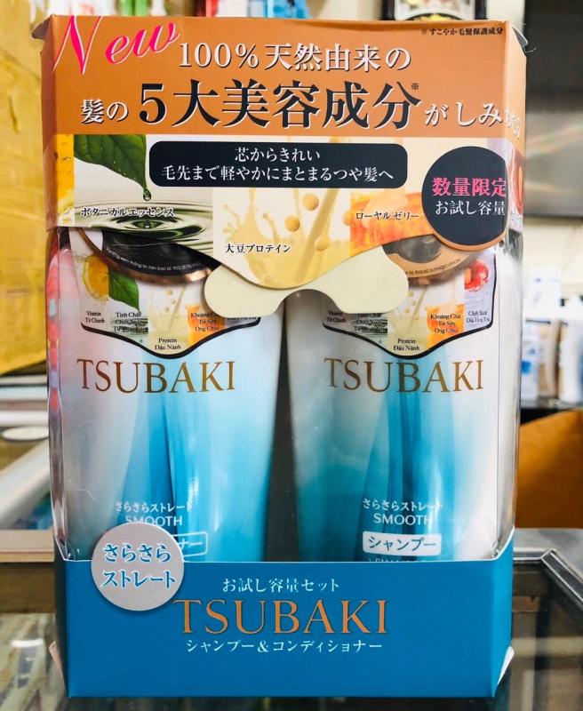 Bộ 2 CHAI Dầu Gội + Xả Tsubaki Nhật Bản 450ml - XANH Smooth Mềm mượt tóc giá rẻ