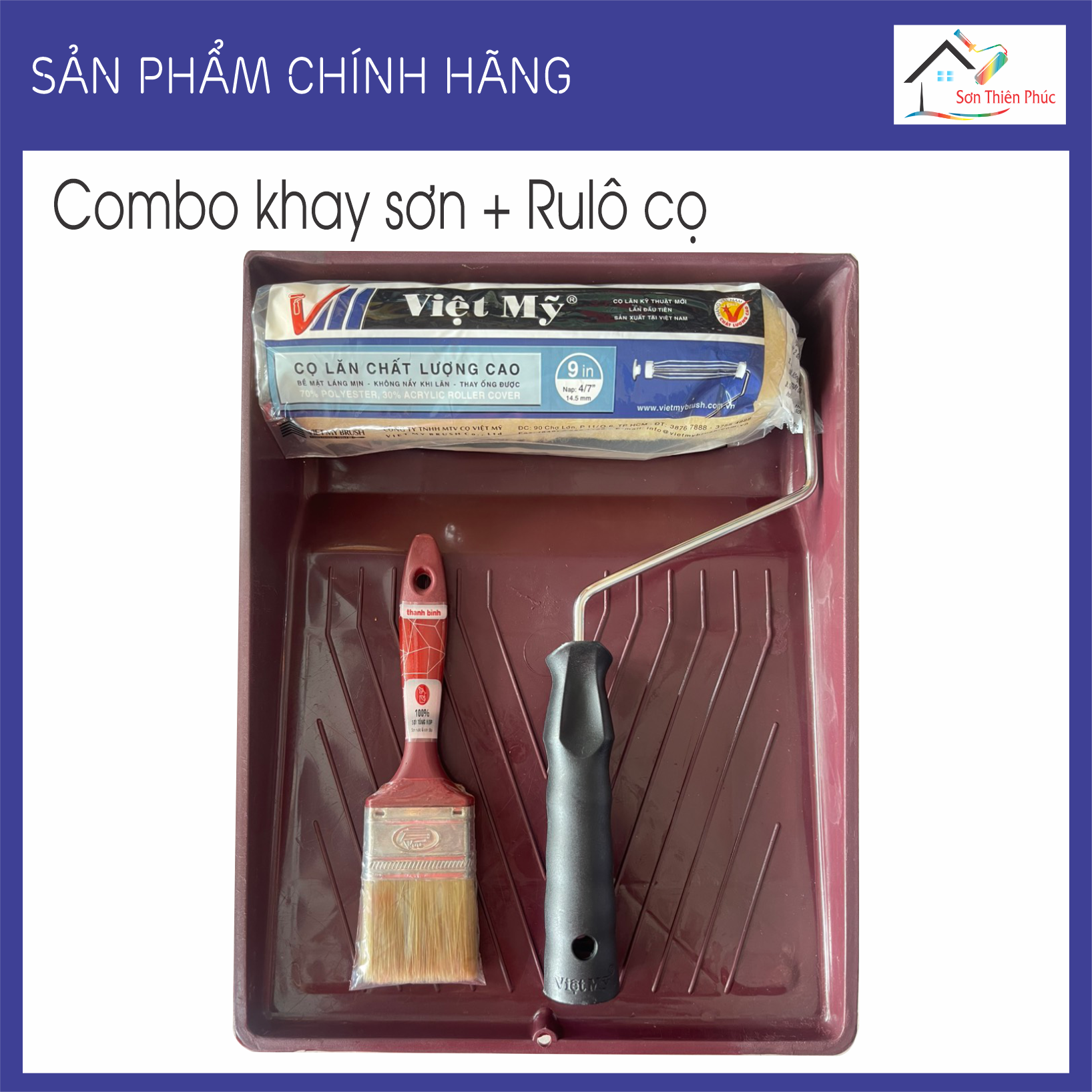 COMBO Khay Lăn sơn (khay + rulo + cọ) . Sản phẩm chất lượng cao