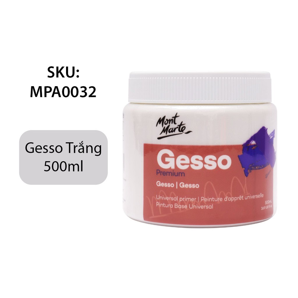 Sơn lót Gesso đa năng Mont Marte ĐEN TRẮNG