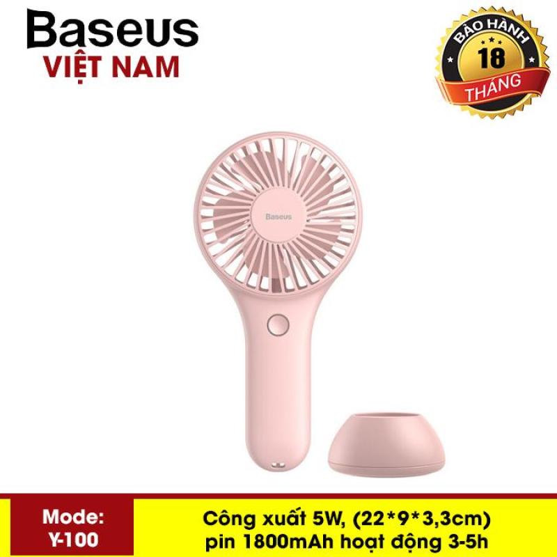 Quạt sạc tích điện Baseus Y100 Mini USB Fan Di Động để bàn hoặc Cầm Tay Pin bền 1800 mAH Tiện Dụng sử dụng đa năng trong nhà ngoài trời - Phân phối bởi Baseus Vietnam