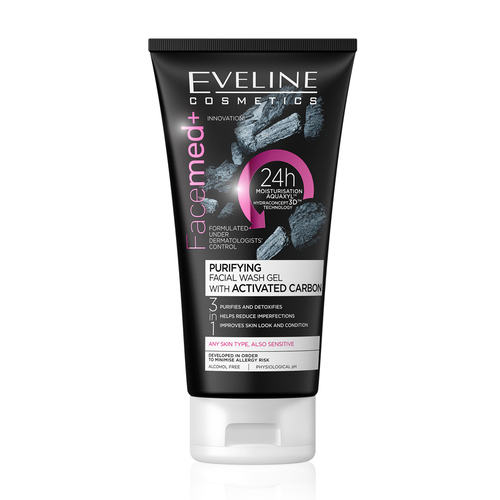 Gel rửa mặt thải độc than hoạt tính Eveline Facemed+ 150ml