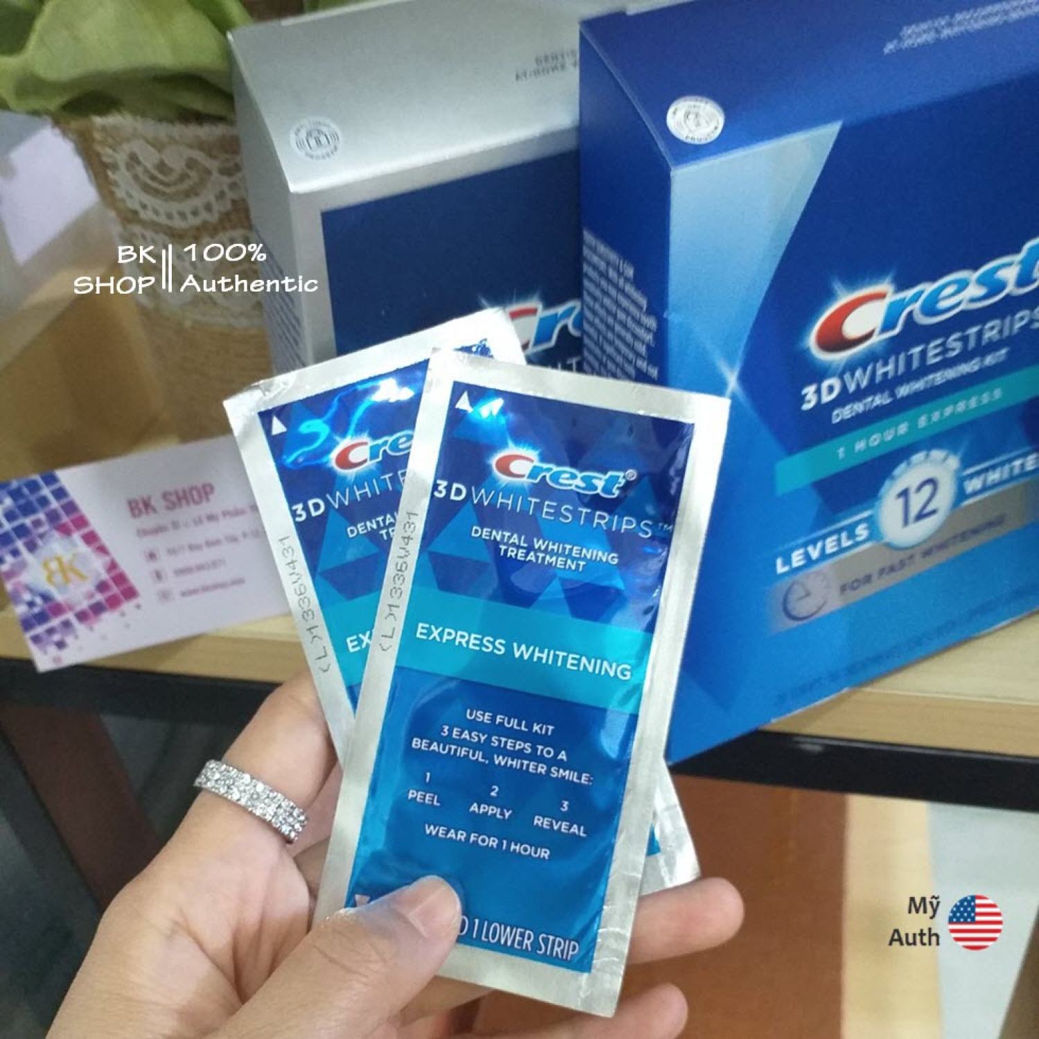[Hàng Mỹ] 1 GÓI - Miếng dán trắng răng Crest 3D White - CHÍNH HÃNG