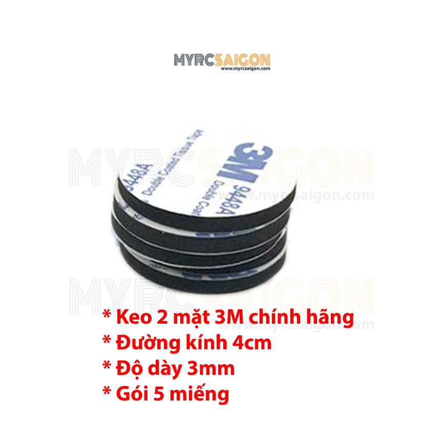 Combo 10 Miếng dán 2 mặt 3M tròn dán đồ trang trí xe hơi (ĐƯỜNG KÍNH 4CM, DÀY 3MM) 4.9