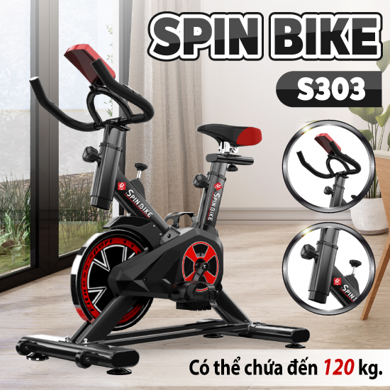 BÁO GIÁ BTẬP GYM | Shopee Lazada Sendo Tiki mới nhất 60 GYM - Xe đạp tập thể dục thể thao mẫu mới S303 mới hót màu đen
