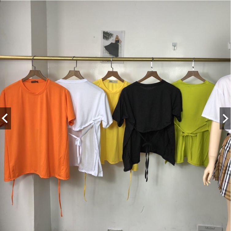 Áo thun kiểu form rộng hở lưng cột dây HOT TREND