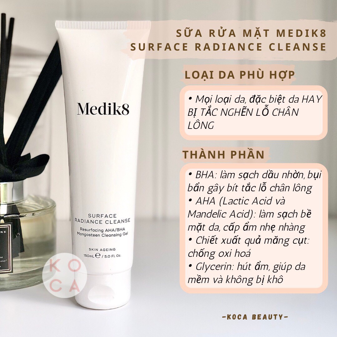 [MEDIK 8] Sữa rửa mặt Surface Radiance Cleanser
