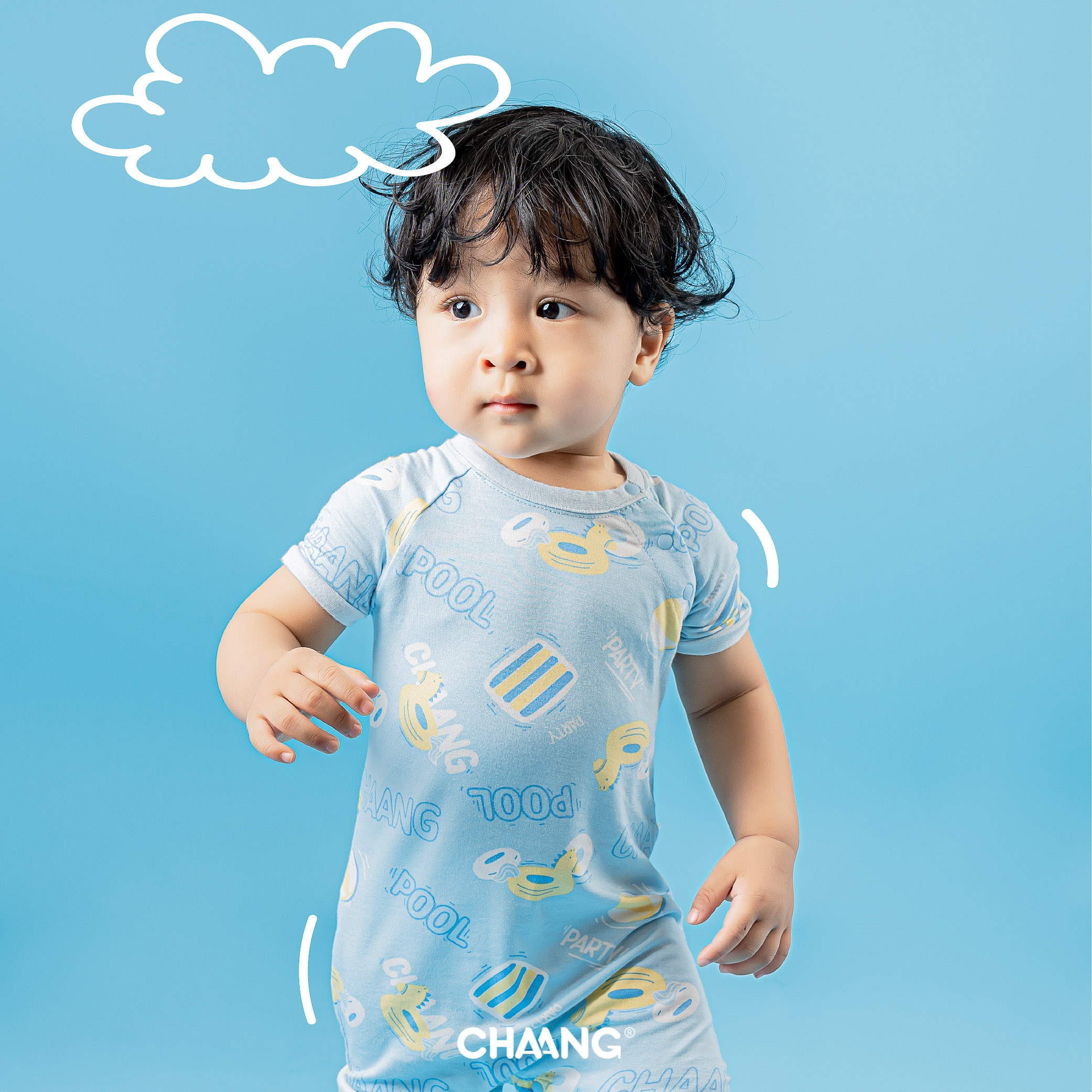 [CHAANG] Bộ body cúc chéo bé trai Pool Chaang