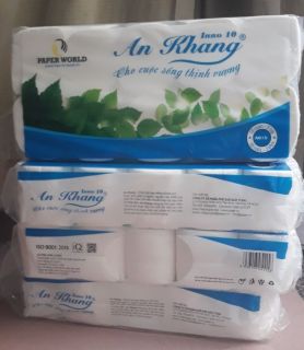 [FREESHIP] COMBO 4 Lốc giấy vệ sinh An Khang Inno ko lõi - 40 cuộn nhỏ, mềm mại, dai mịn, an toàn cả cho da mẹ bầu và em bé thumbnail