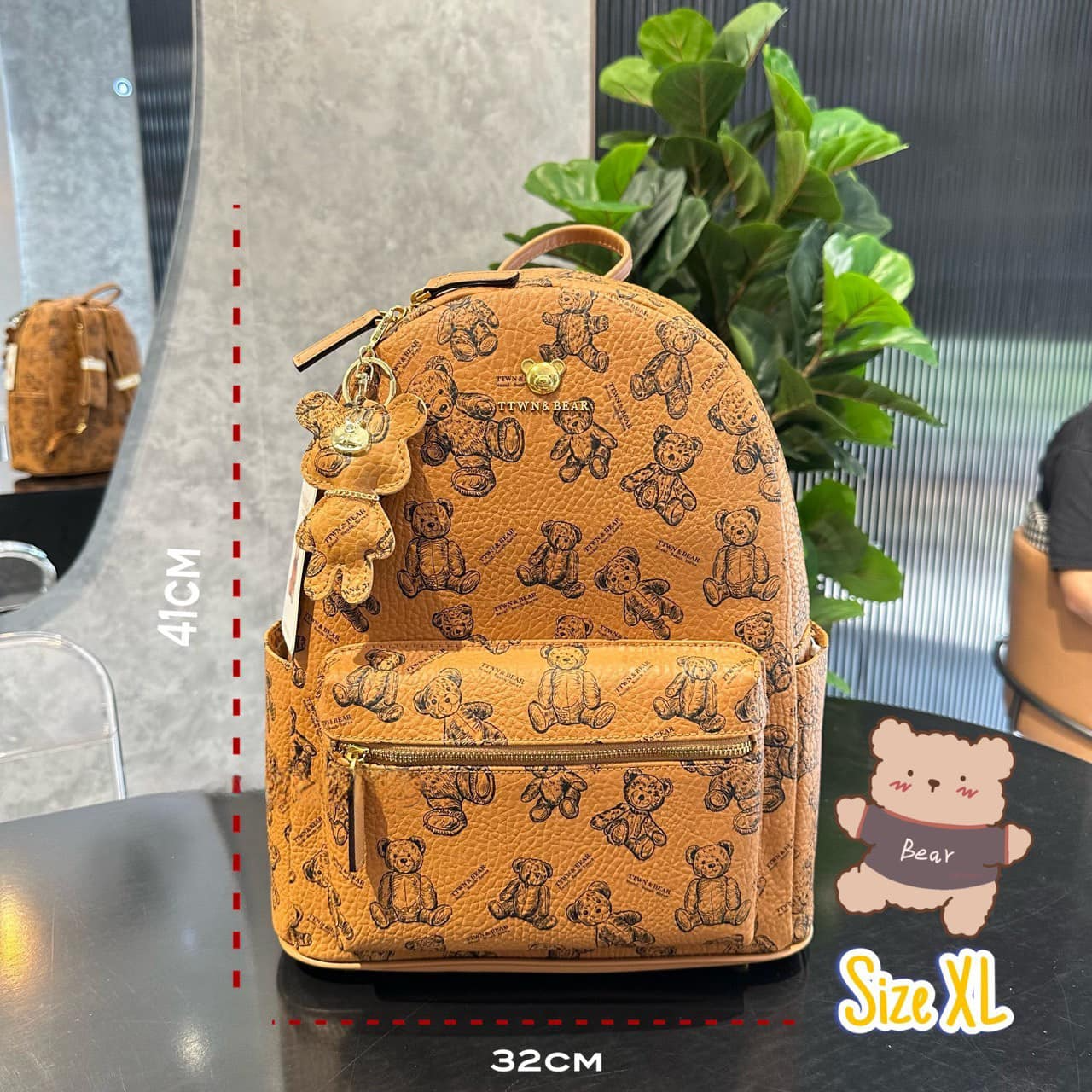 ‼️ 𝐀𝐔𝐓𝐇𝐄𝐍𝐓𝐈𝐂 ‼️ TTWN BEAR Balo Gấu Nâu mẫu mới
