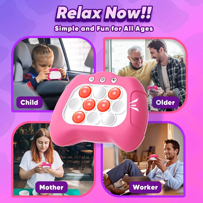 electronic Pop It Game Console Quick Push Game Machine Stress Relief Toys Children Pinch Music Push Bubble  Fidget Toys
