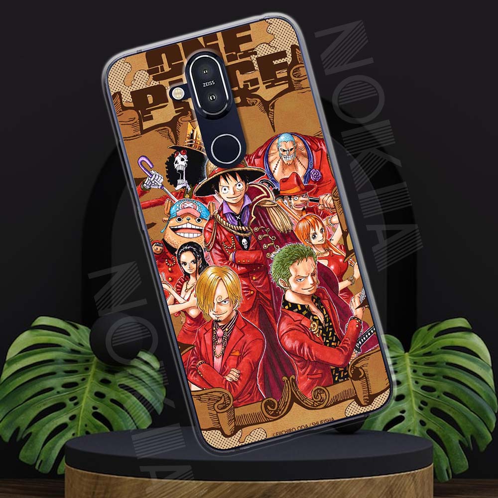 Ốp lưng Nokia 8.1 mẫu BST Doraemon. One Piece, Dragon ball