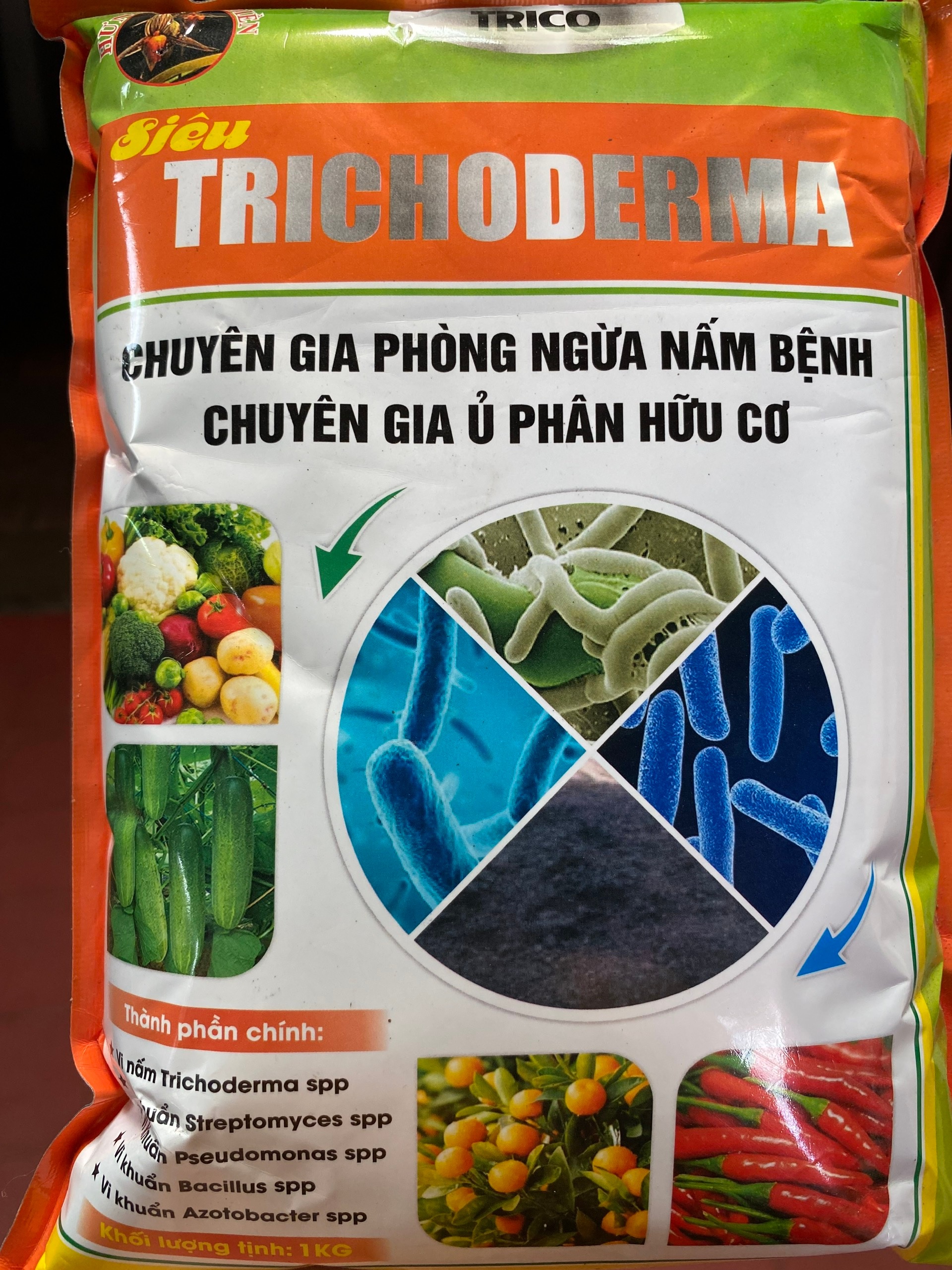 Siêu trichoderma chuyên gia phòng ngừa nấm bệnh, chuyên gia ủ phân hữu cơ gói 1 kg