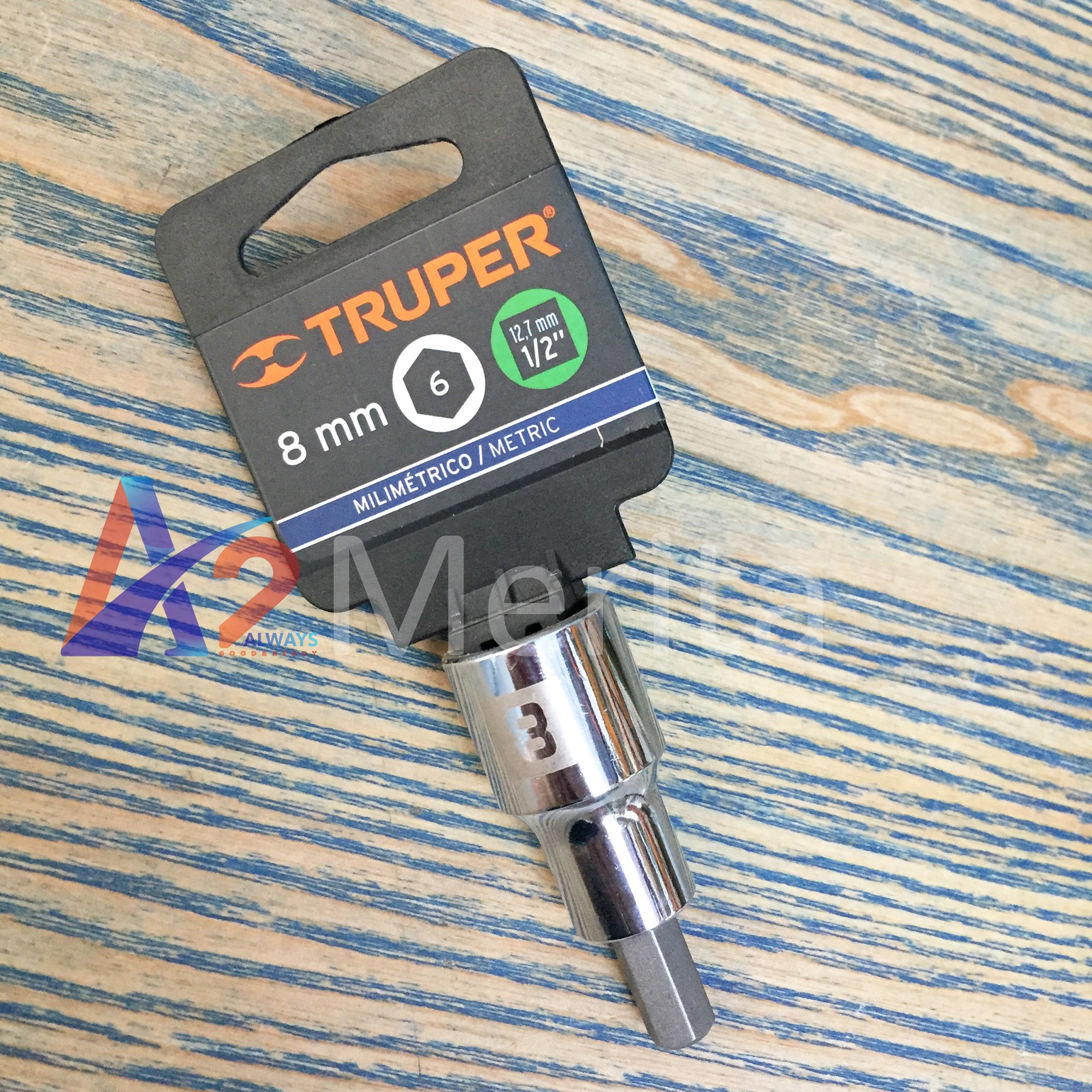 Đầu tuýp lục giác 8mm 1/2in truper 13282