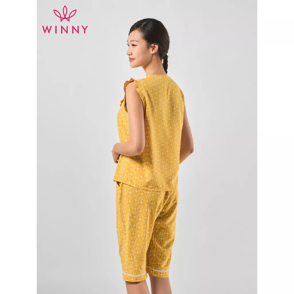 WINNY - Bộ đồ lụa sát nách quần ngố mặc nhà 2MNSA23026S