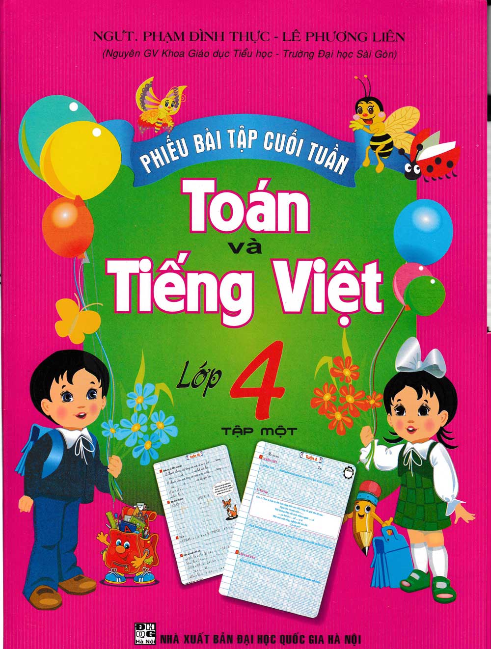 Combo Phiếu Bài Tập Cuối Tuần Toán Và Tiếng Việt Lớp 4