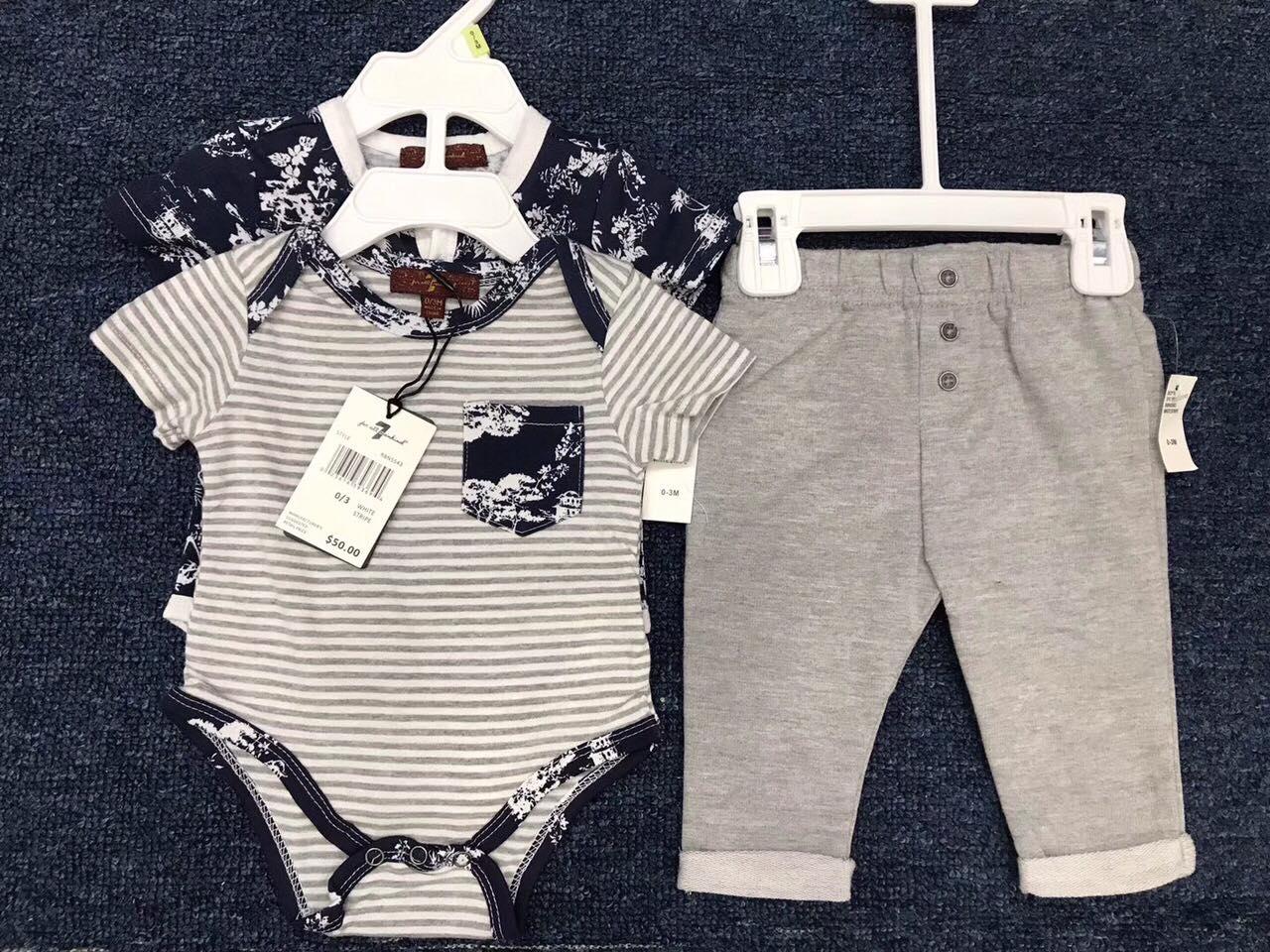 Combo 2 Bodysuit + Quần nguyên móc cho BÉ TRAI 3-9M (giao ngẫu nhiên)