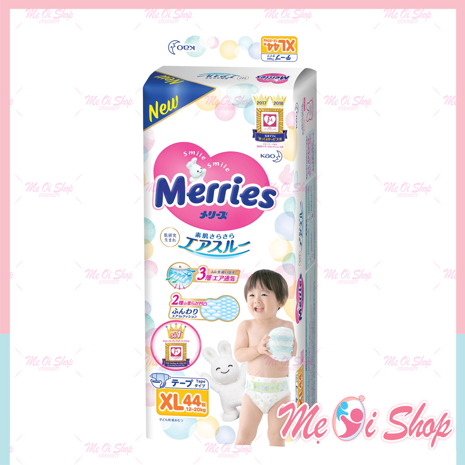 TÃ DÁN MERRIES SIZE XL 44 MIẾNG CHO BÉ TỪ 12 - 20 KG