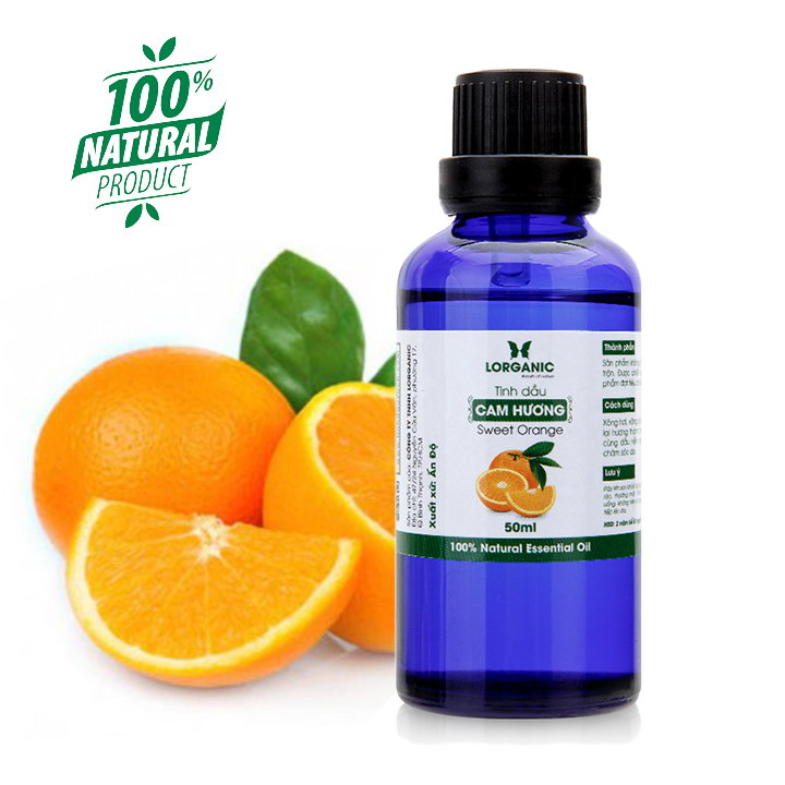 [HCM]Tinh dầu cam hương Lorganic sweet orange 100% natural essential oil 50ml