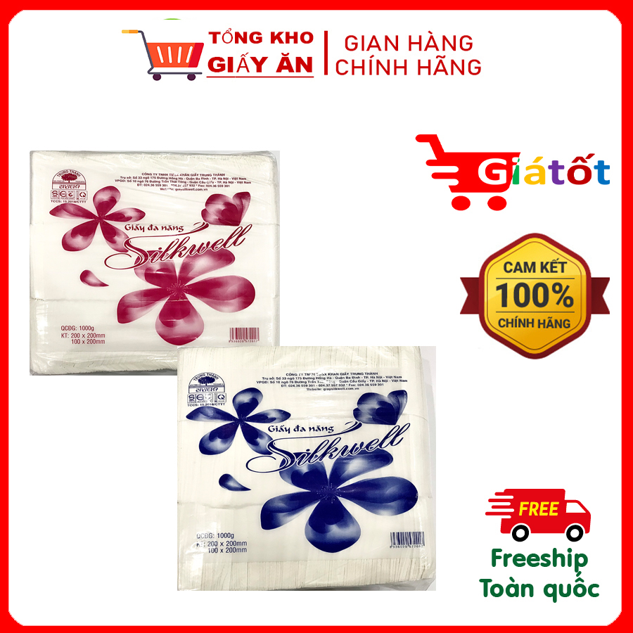 Giấy ăn Cân gấp tư rút  silkwell 1kg