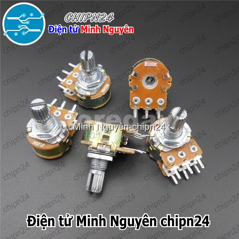 [3 cái] (F148) Biến trở Volume Đôi 500K WH148 (B504 504 6 chân) - HH003812