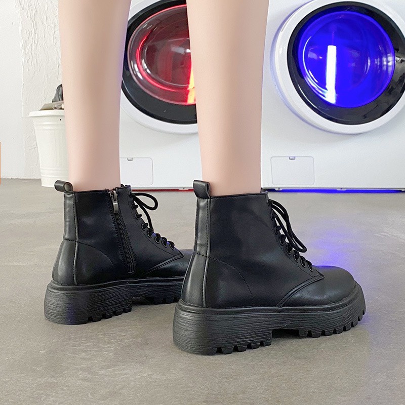 (VIDEO) Bốt Nữ Ulzang cao cổ Khóa Dọc Cạnh Cực Hot Trend 2021