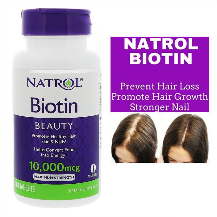 Viên uống mọc tóc Natrol Biotin 100 viên