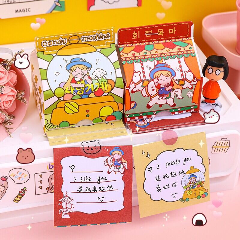 [MUA 2 GIẢM 5%][HCM]Tệp giấy note hộp sữa cute