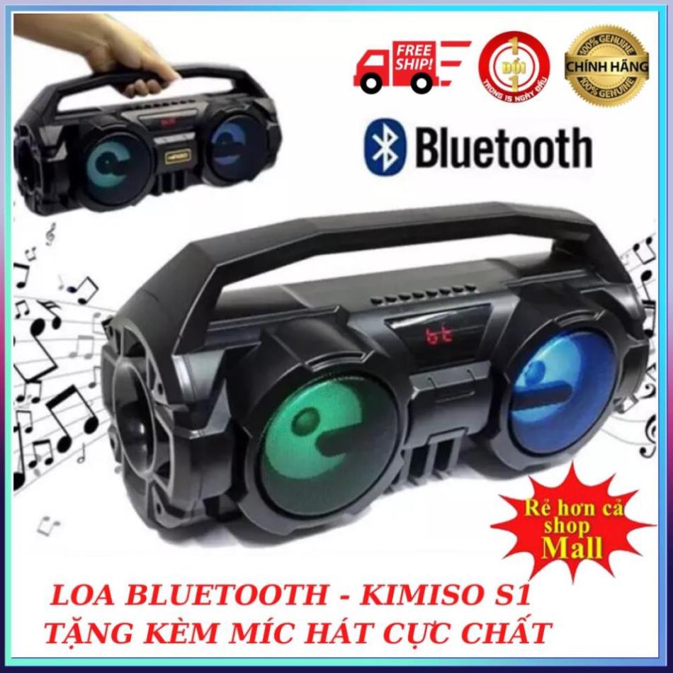 Loa bluetooth kimiso km-s1 - loa e818 tặng kèm mic hát karaoke