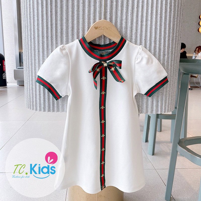 [SIZE NHÍ+ ĐẠI] ĐẦM BÉ GÁI CỰC SANG PHỐI SỌC GUCCI