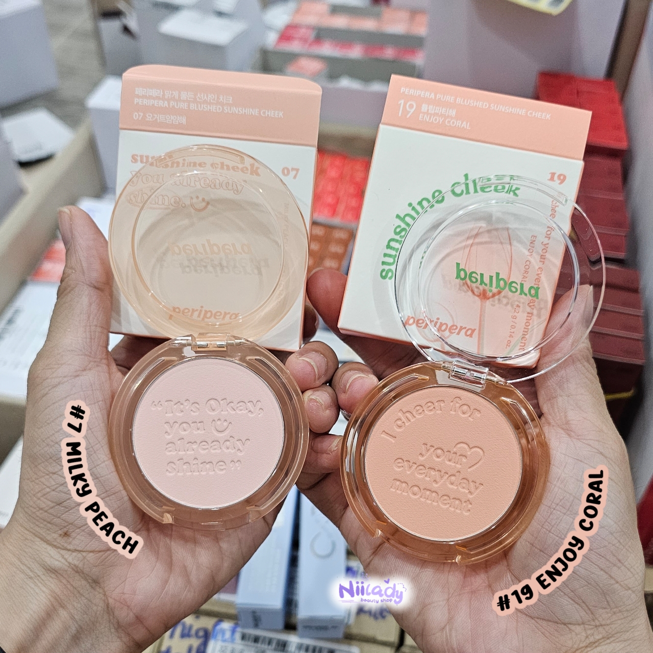 Má hồng Peripera Pure Blushed Sunshine Cheek, Custom Cheek