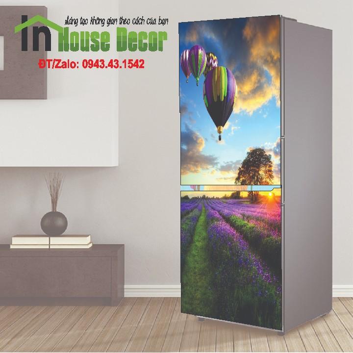 Decal dán tủ lạnh  Decal trang trí tủ lạnh khinh khí cầu - Decal dán tủ lạnh máy giặt kệ tường tủ quần áo, decal dán, giấy dán, trang trí nội thất, giấy dán nội thất, trang trí nhà cửa